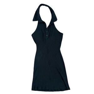 Princess Polly Ribbed Black Dress